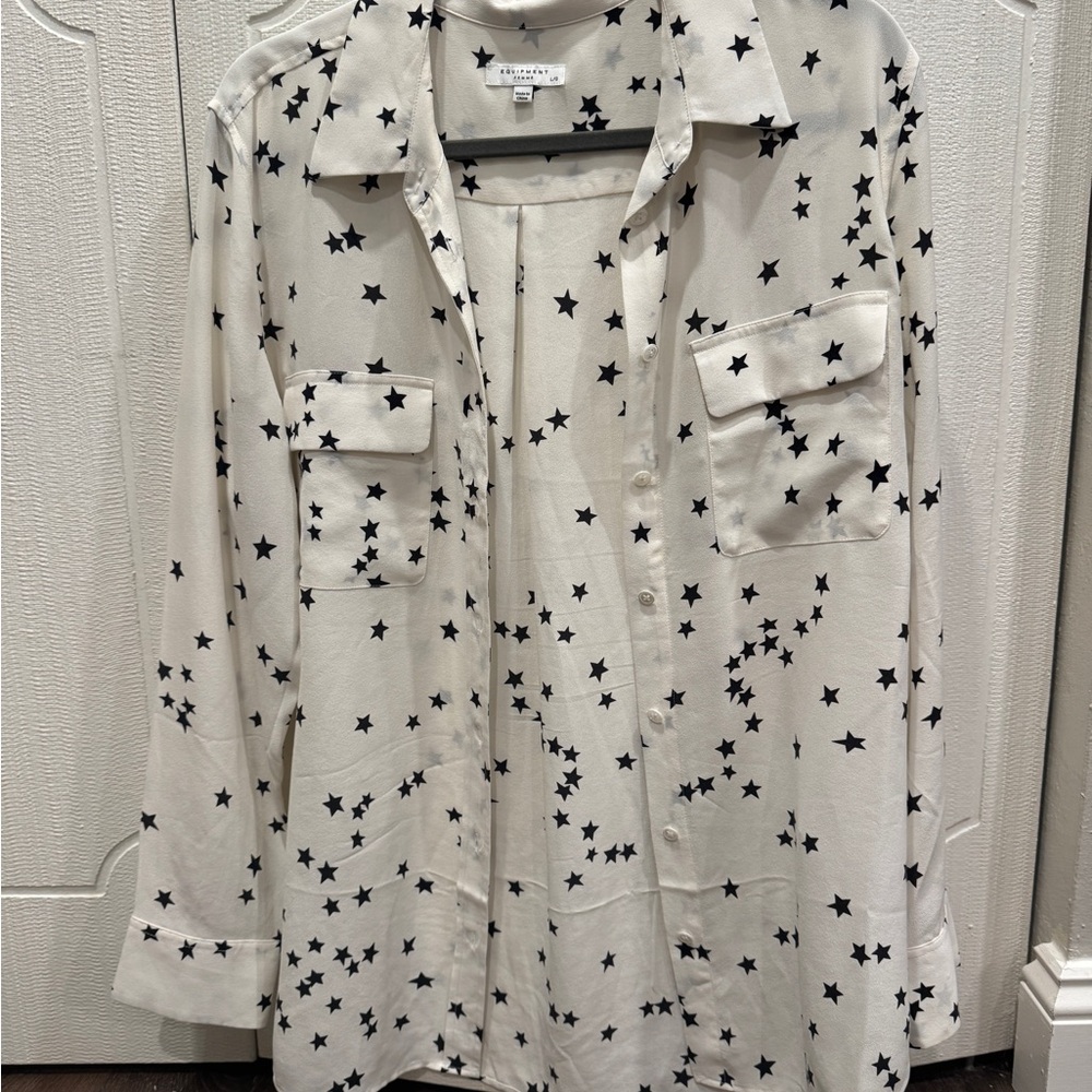 Equipment Star Patterned White Shirt